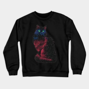 Glittery Galaxy Cat Crewneck Sweatshirt
